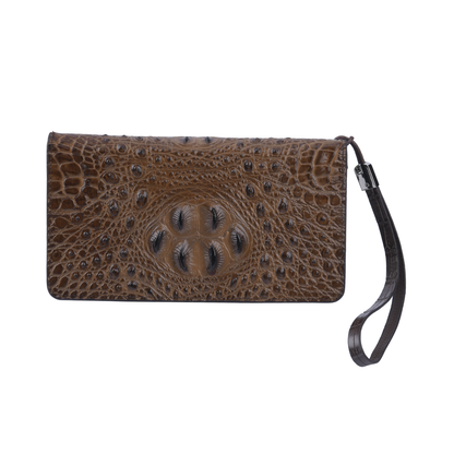 3d Embossed Leather Wristlet