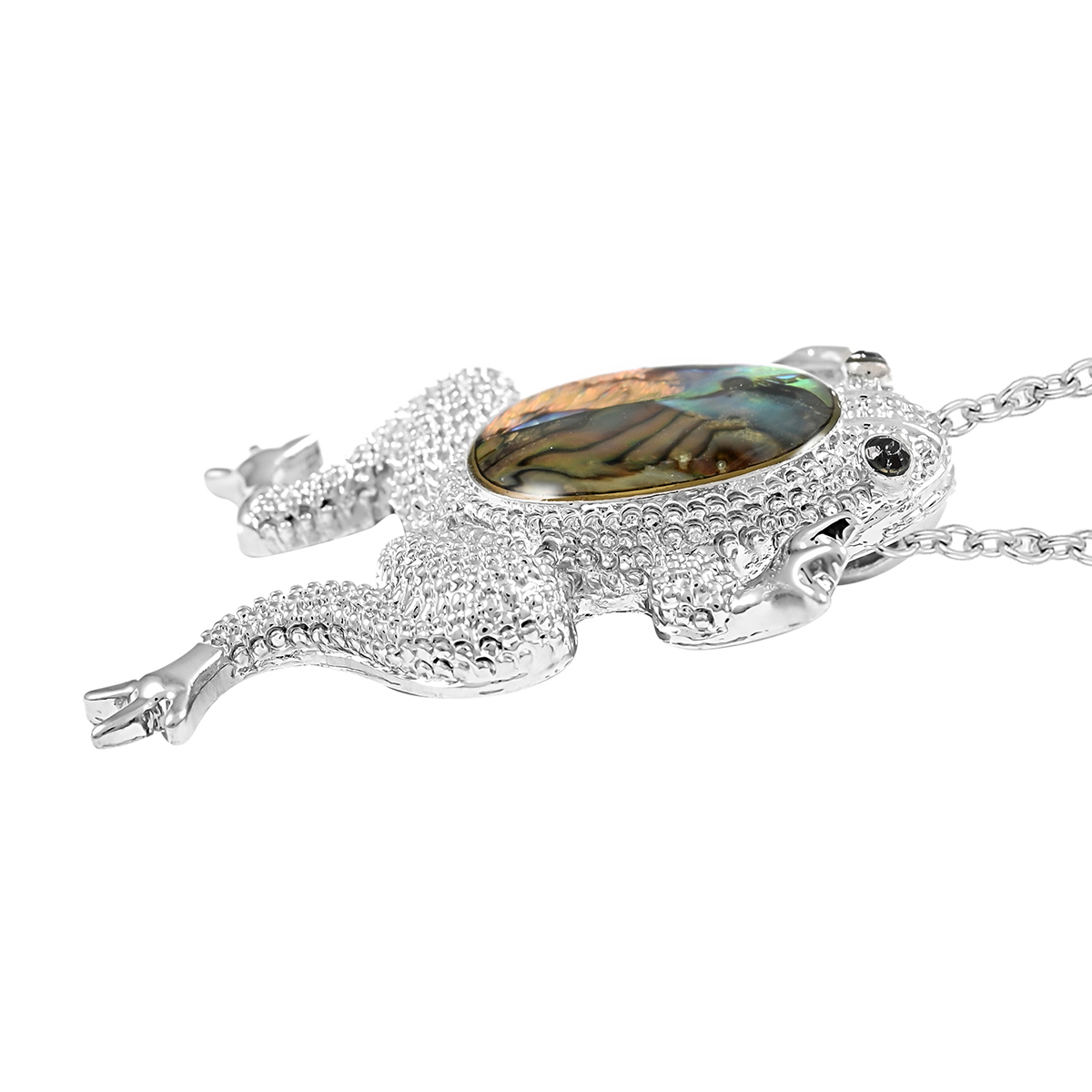 Abalone Shell Frog Pendant Necklace