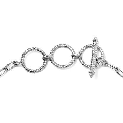African Malachite Clasp Bracelet in Platinum