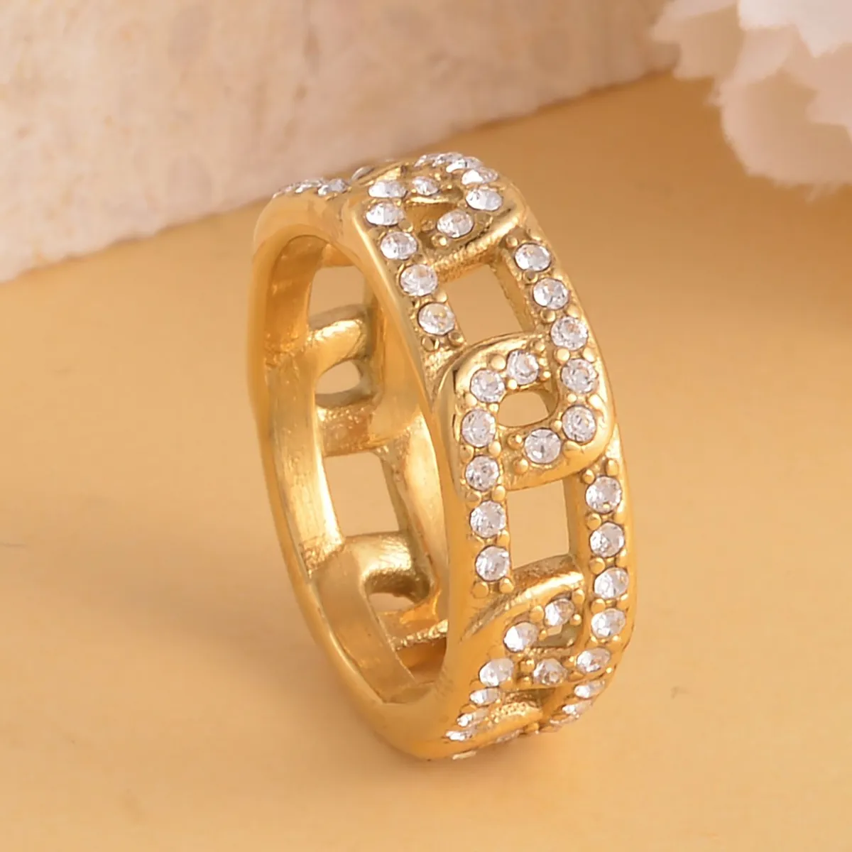 Curb Crystal Ring