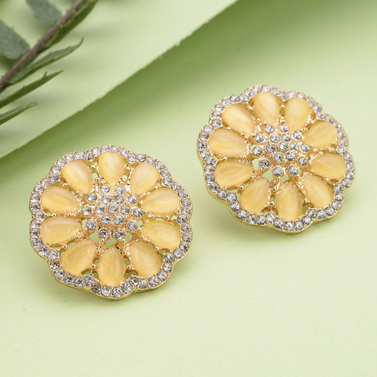 Crystal Floral Stud Earrings