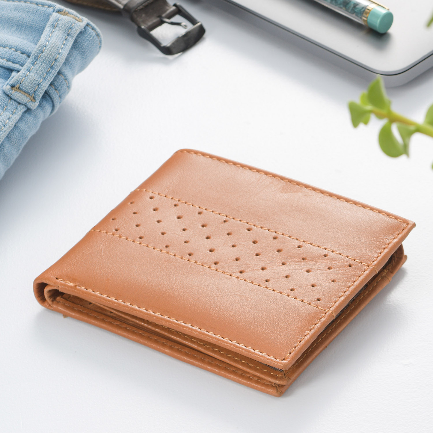 Genuine Leather Bi Fold Men's RFID Wallet
