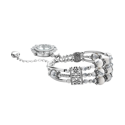 Beaded and Austrian Crystal Bracelet with removable Watch Charm