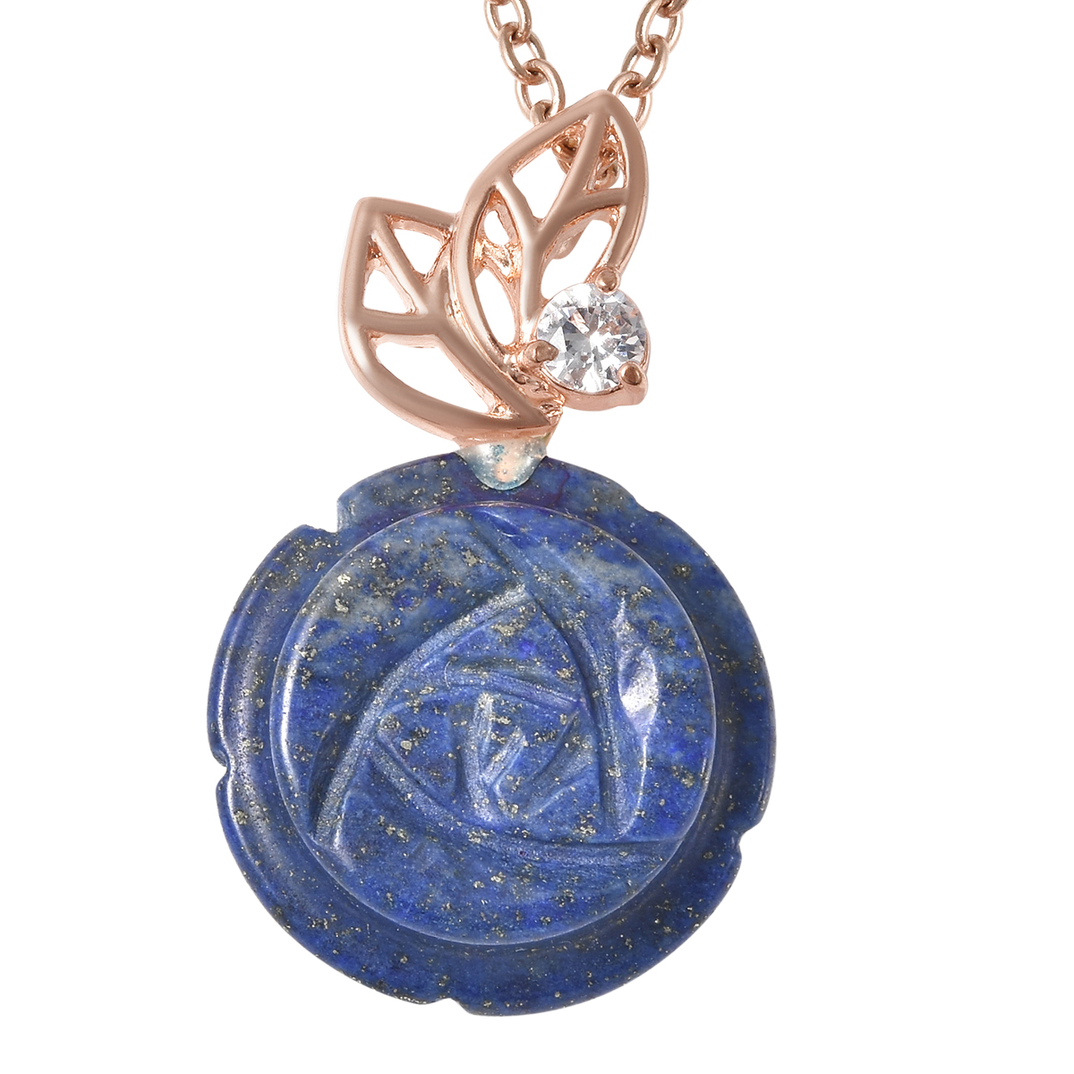 Lapis Lazuli Rose Carved pendent