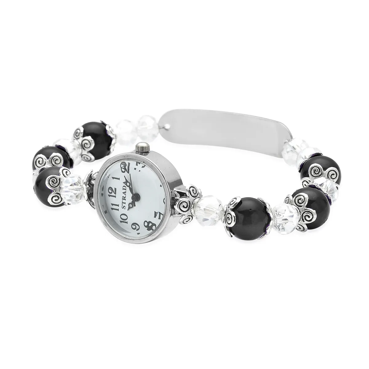 Beaded Bracelet Watch with Medical Alert