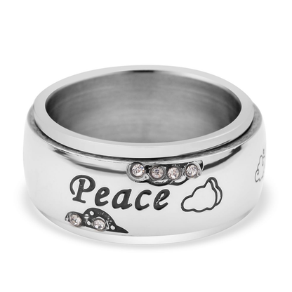 Peace Engraved Spinner Ring