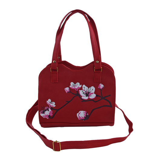 Red Faux Leather 3 in 1 Sling Bag
