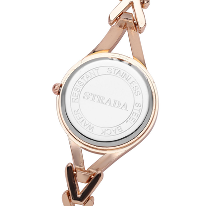 Crystal Watch with Rose Gold Strap