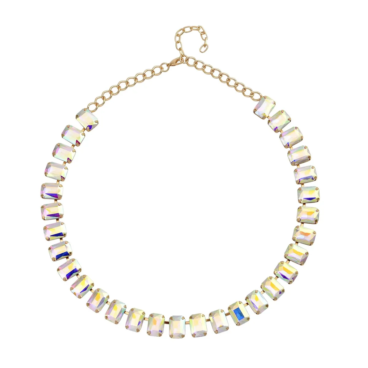 Rectangle Glass Tennis Necklace