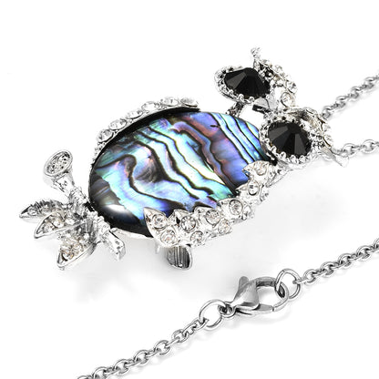 Abalone Shell Owl Pendant Necklace
